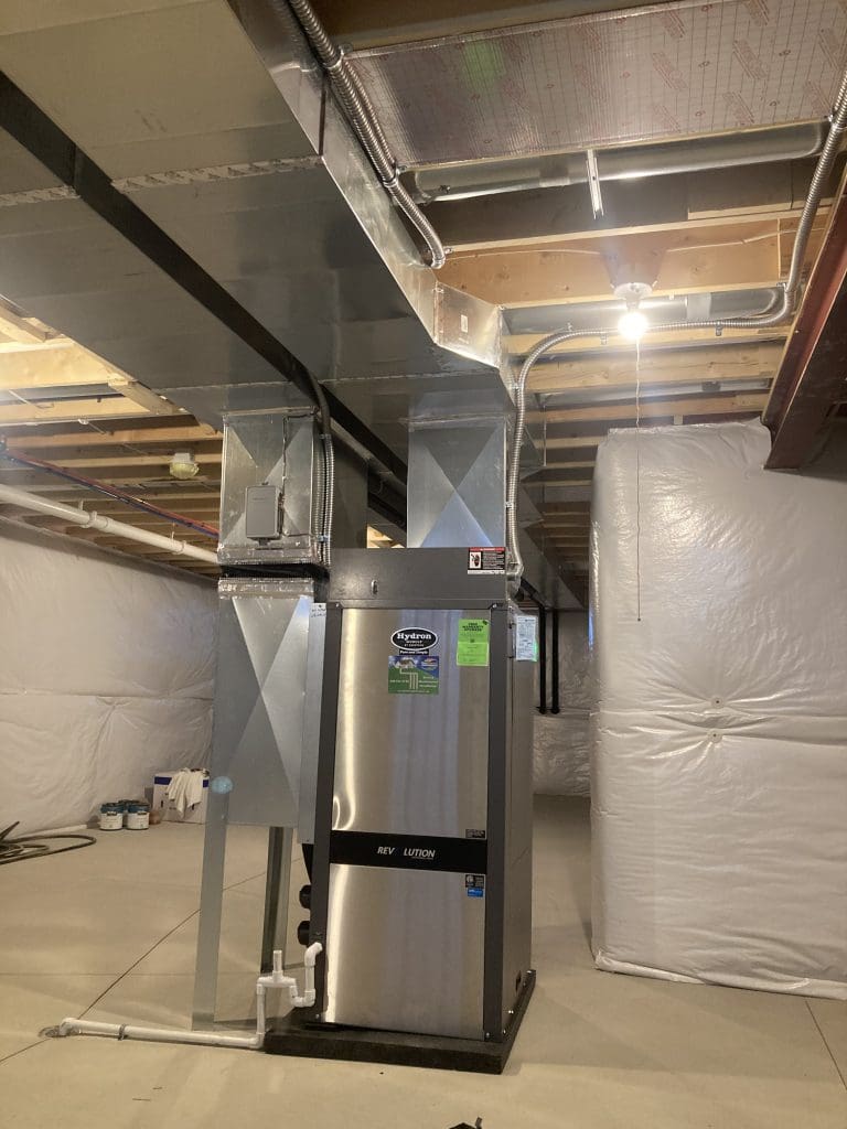 Installed Hydron unit with ductwork
